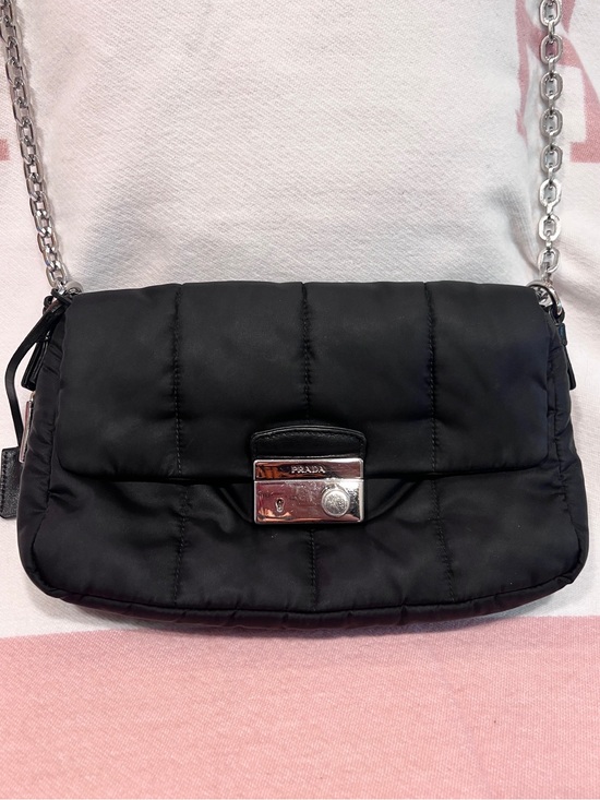 Prada Handbags - PRADA!⭐️Black Quilted Tessuto/leather Bomber Bag! Crossbody Bag with Silver!